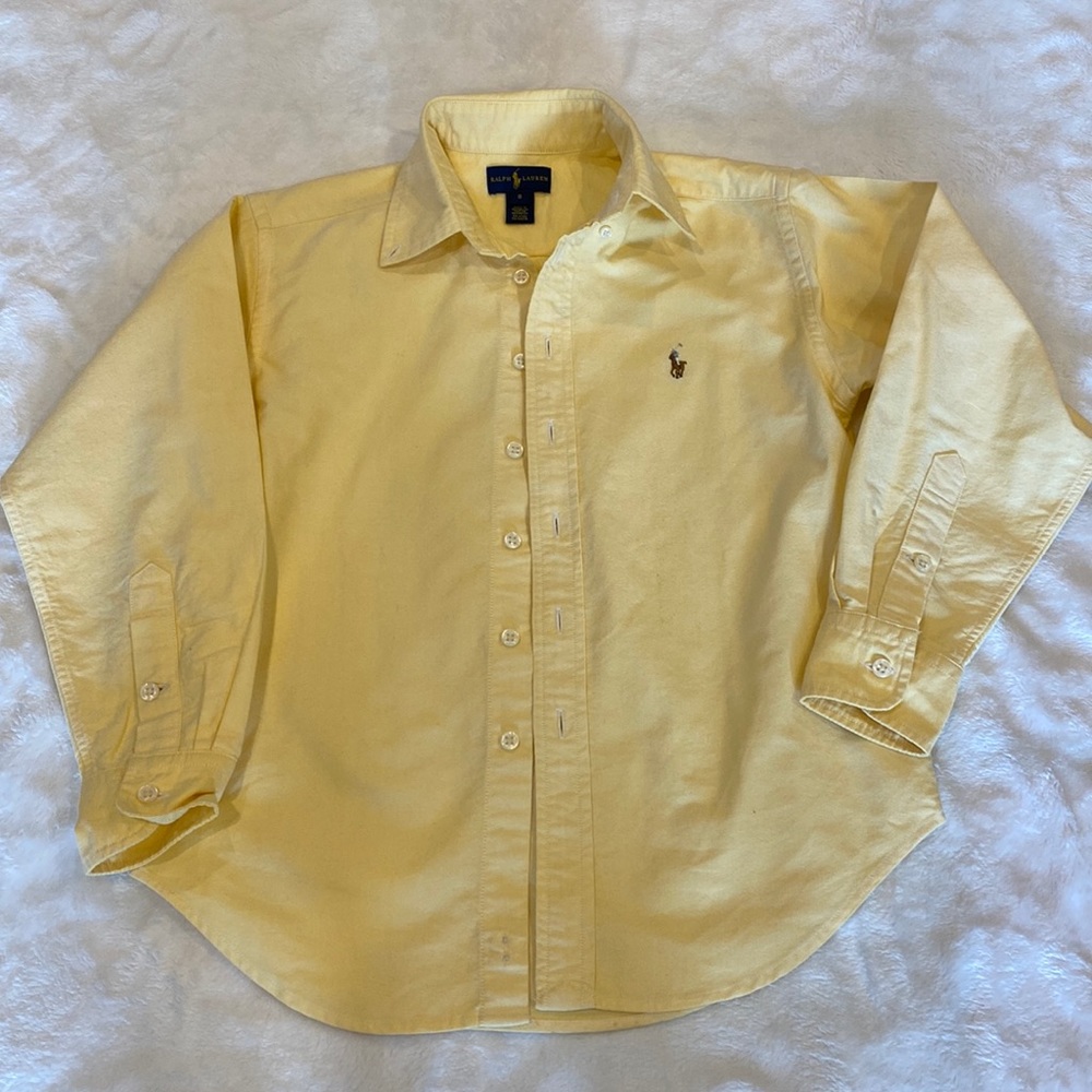Yelllow cotton Oxford button down Ralph Lauren